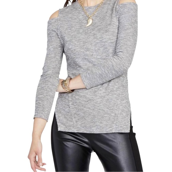 Rachel Roy Ribbed Cold Shoulder Top - Picture 2 of 3